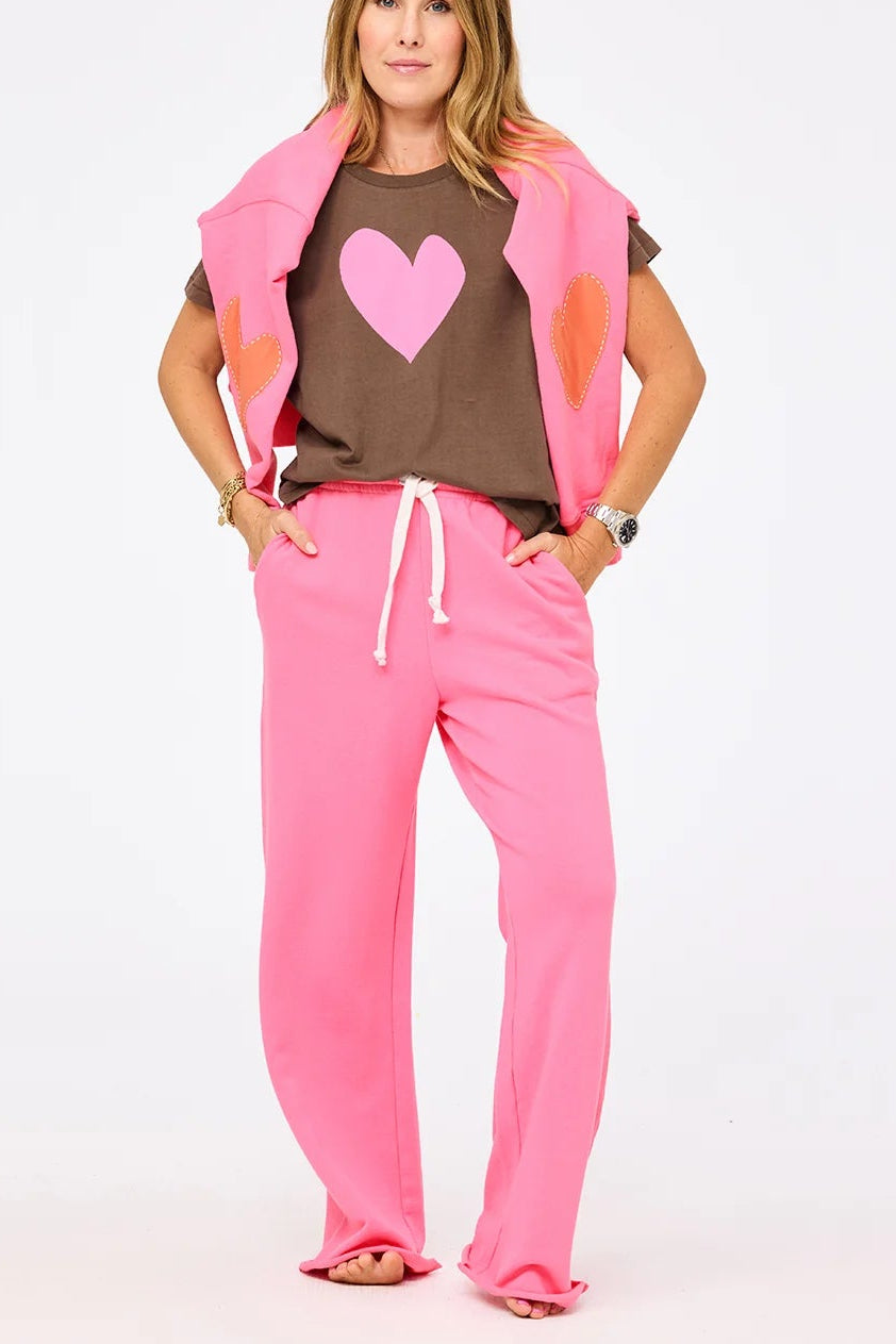 Ex-Boyfriend Patchwork Sweatshirt- Palm Pink