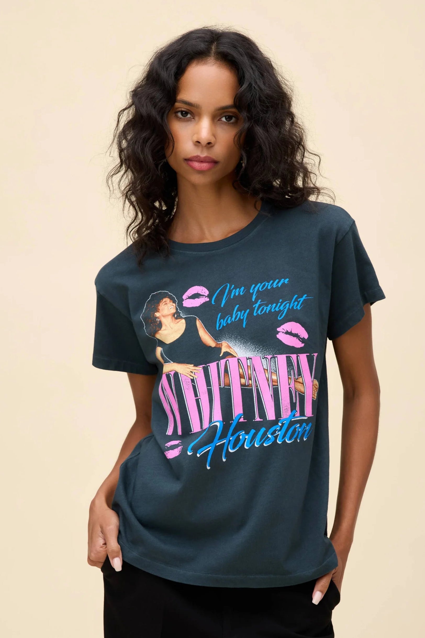 Whitney Houston Your Baby Tonight Tour Tee- Vintage Black **Final Sale**