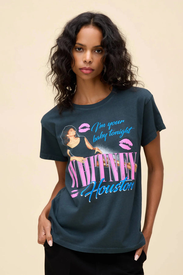 Whitney Houston Your Baby Tonight Tour Tee- Vintage Black