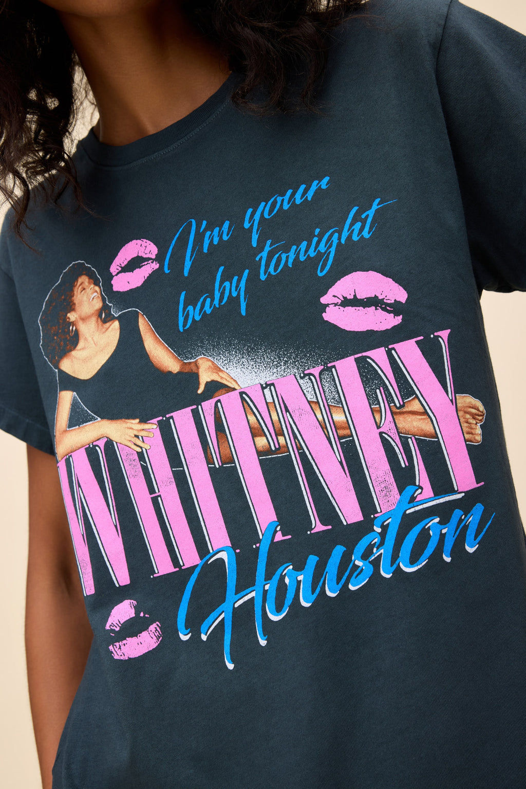 Whitney Houston Your Baby Tonight Tour Tee- Vintage Black