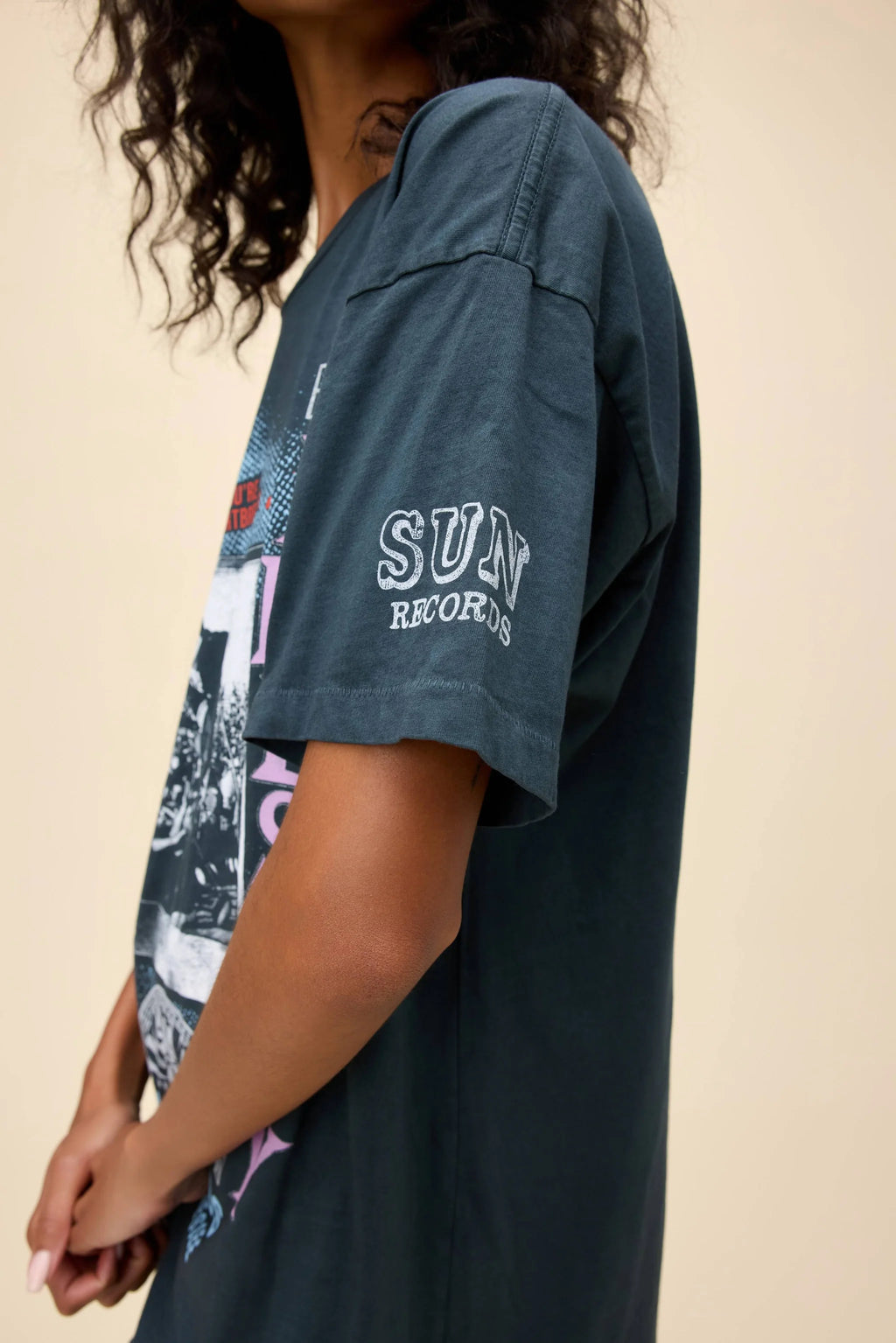 Sun Records Elvis Polaroid Collage Merch Tee- Vintage Black
