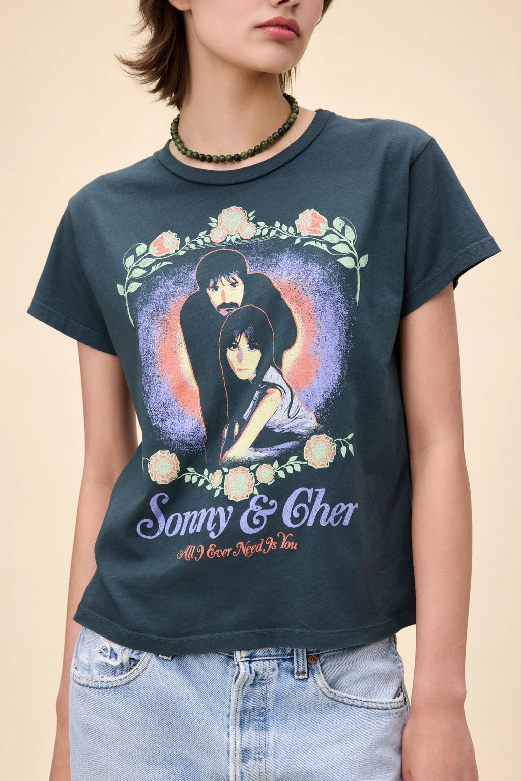 Sonny & Cher Solo Tee- Vintage Black