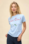 Cin Cin Ringer Tee- Powder Blue