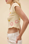 Western Flash Pointelle Tee- Better Yellow