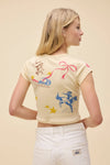 Western Flash Pointelle Tee- Better Yellow
