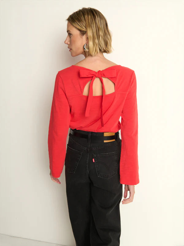 Tavin Tie Back Top- Poinsettia