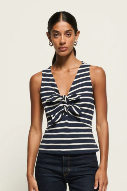 Terri Tie Front Tank- Playa Stripe