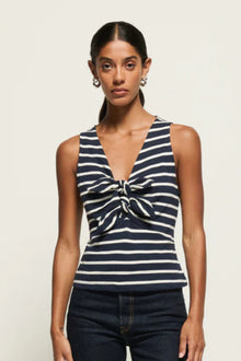 Terri Tie Front Tank- Playa Stripe