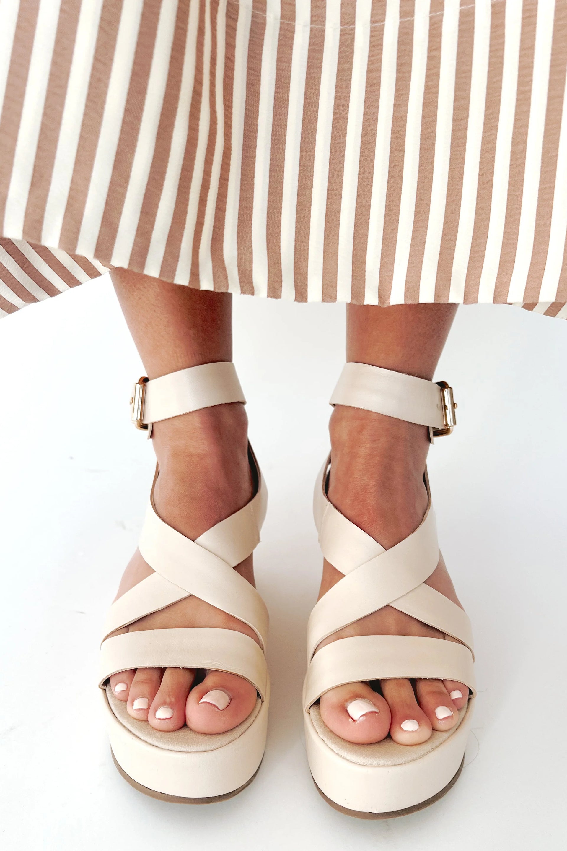 Pascal Platform Sandal-Bone