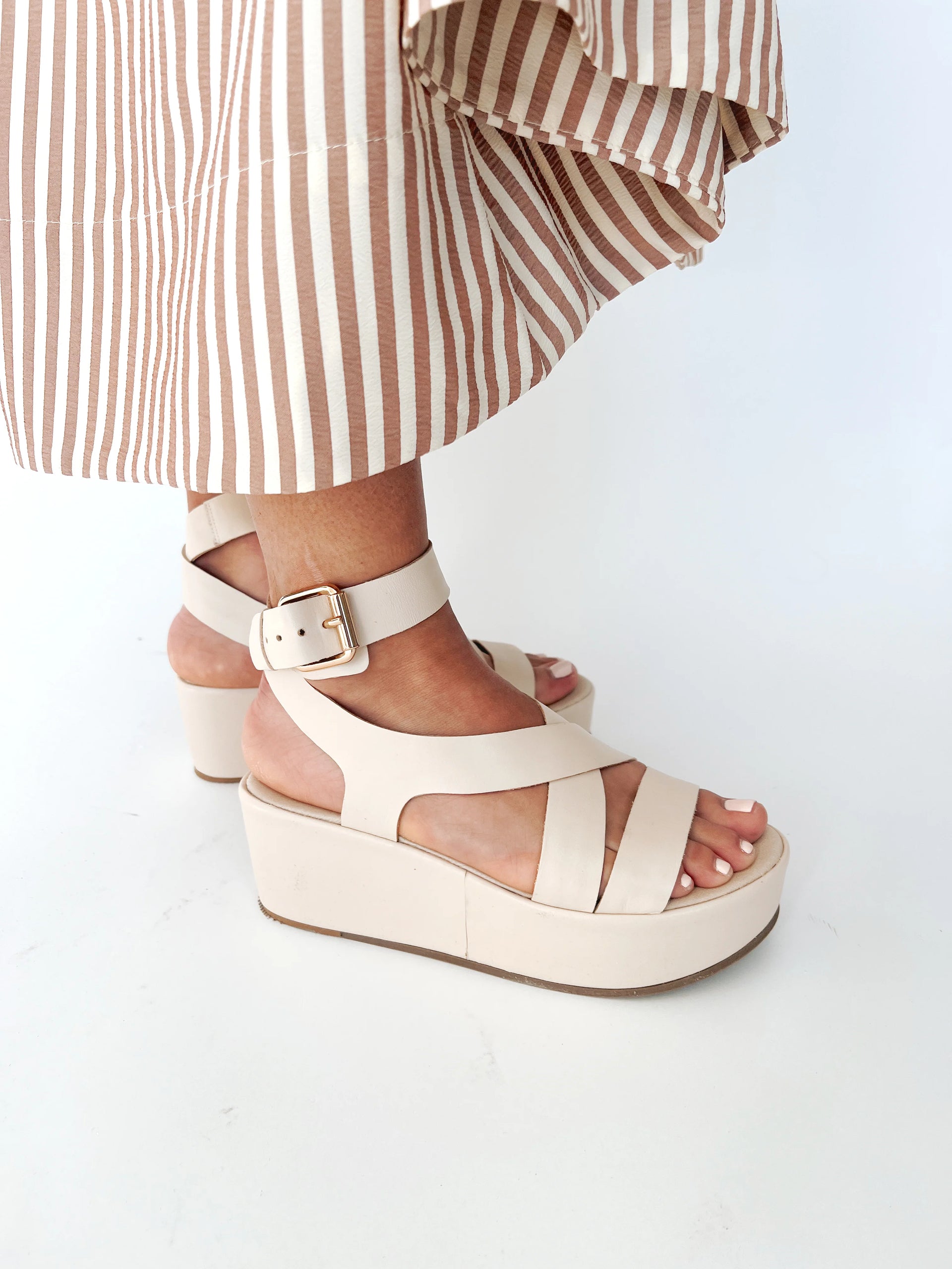 Pascal Platform Sandal-Bone