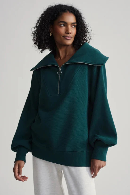 Vine Half Zip Sweatshirt—Conifer. **Final Sale**