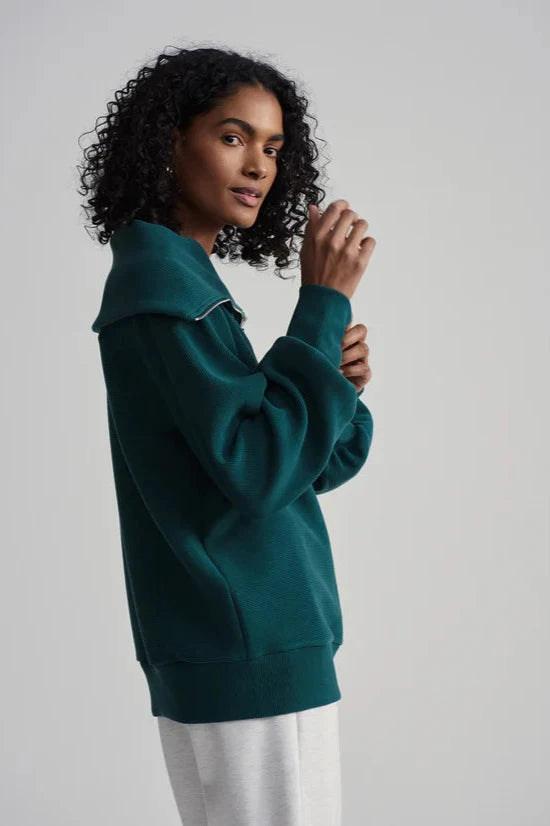Vine Half Zip Sweatshirt—Conifer. **Final Sale**