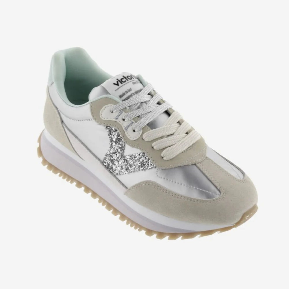 Victoria Viento Metallic Sneakers- Plata