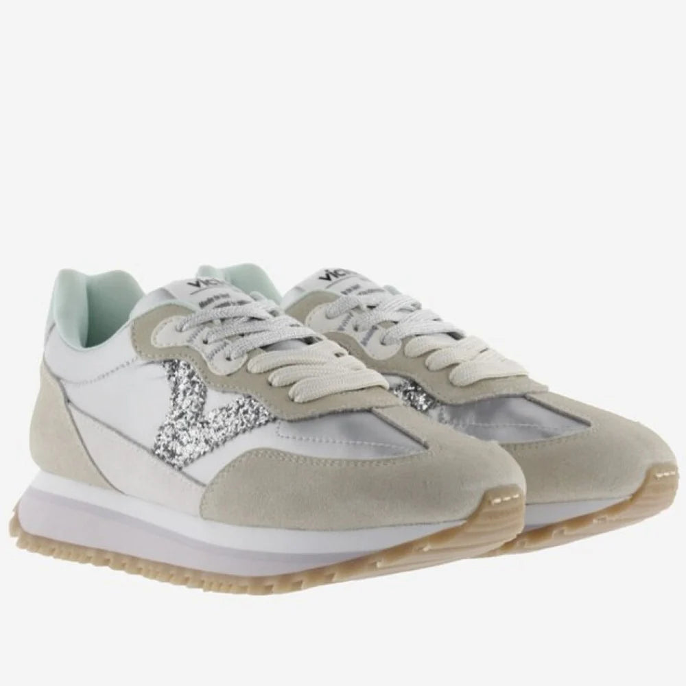 Victoria Viento Metallic Sneakers- Plata