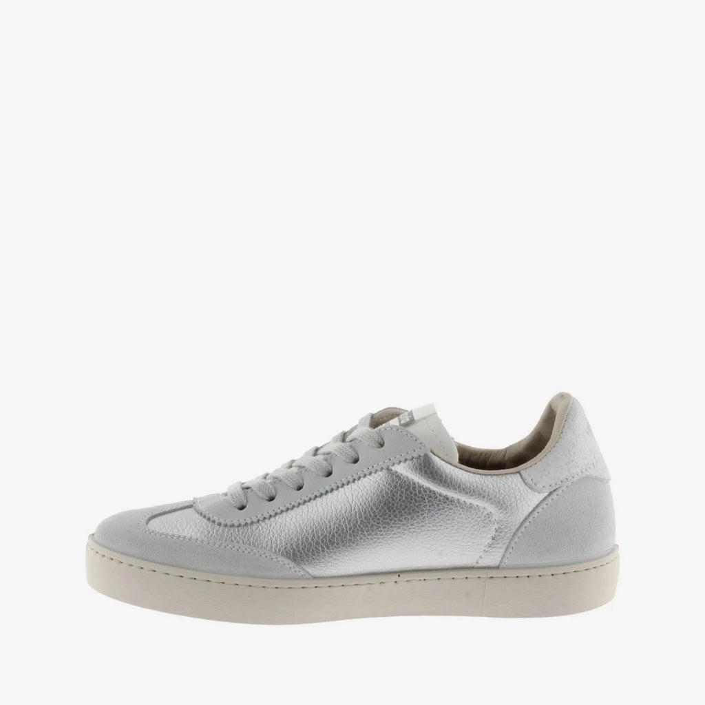 Berlin Ciclista Metallic Leather Sneaker- Plata