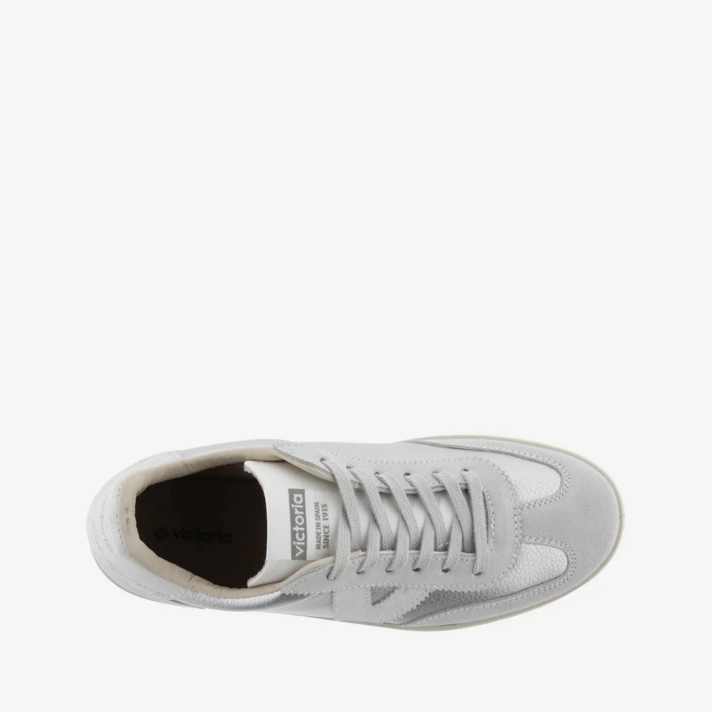 Berlin Ciclista Metallic Leather Sneaker- Plata