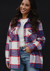 Red, Blue and White Plaid Jacket