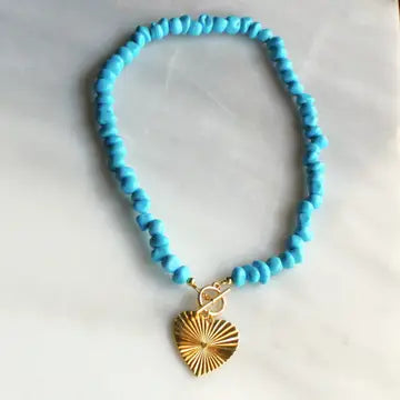 Rhea Turquoise Gemstone Charm Necklace