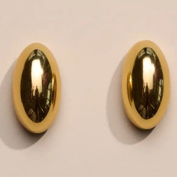 Gold Waterproof Dome Stud Earrings