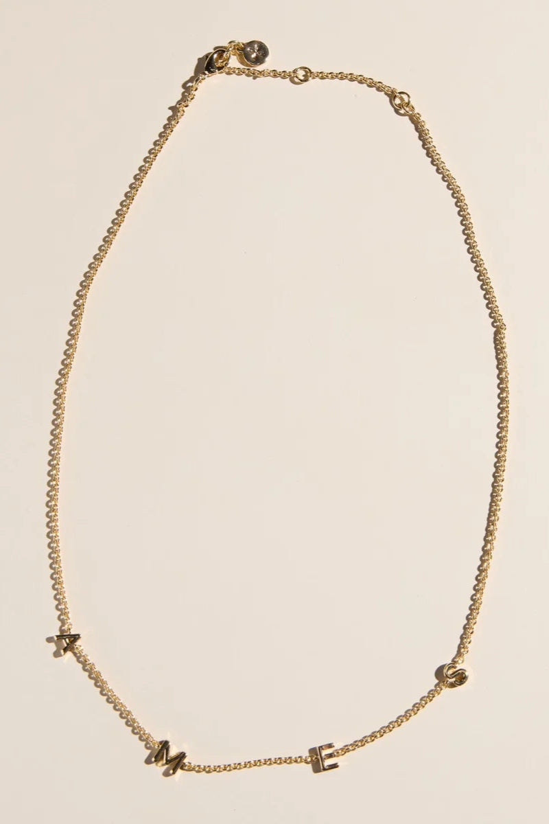 AMES Initial Necklace—Gold