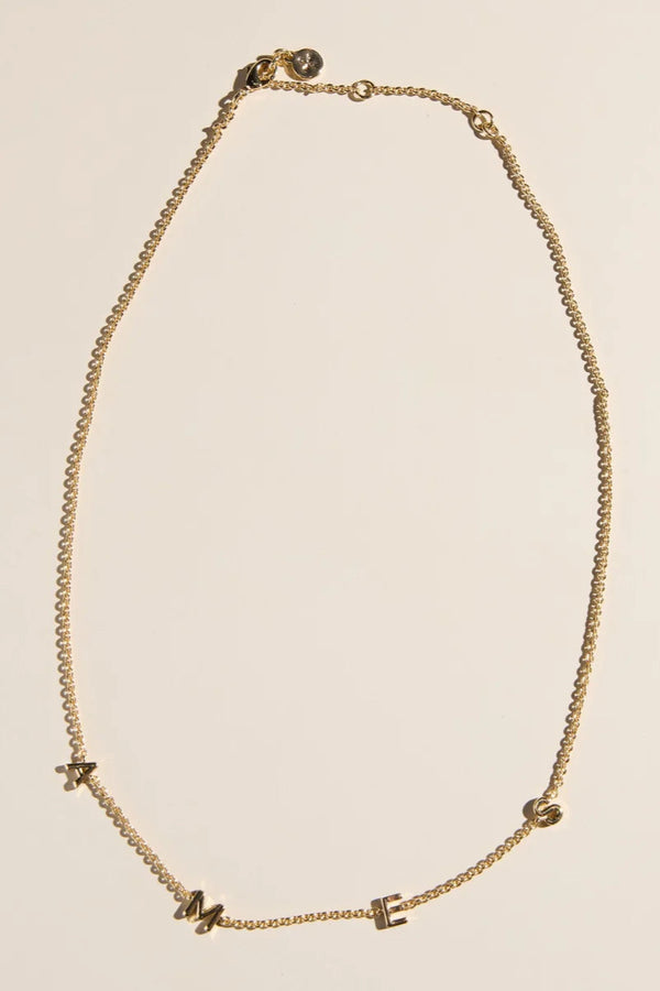 AMES Initial Necklace—Gold