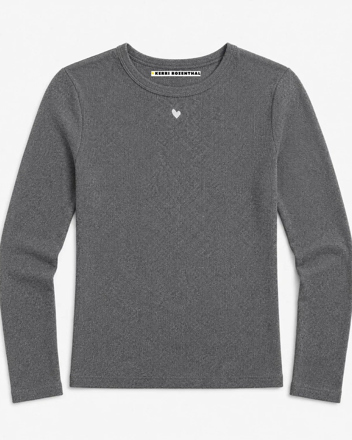 KR Long Sleeve Rib Tee in Charcoal Heather