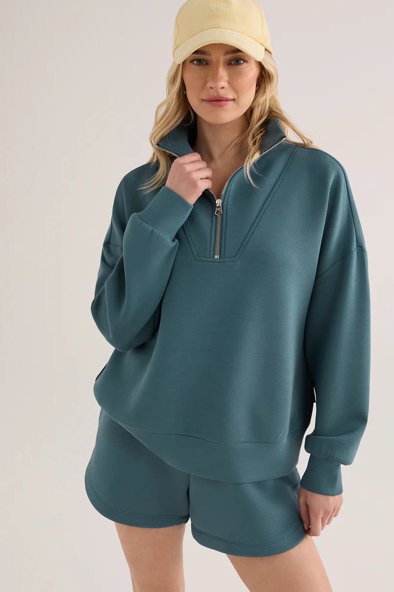 Hawley Half-Zip Sweat-Mallard Blue