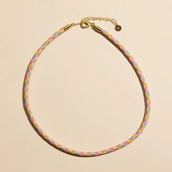 Rainbow Minimalist Cord Necklace- Gold