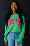 Merry Relaxed FIt Sweater- Bright Green