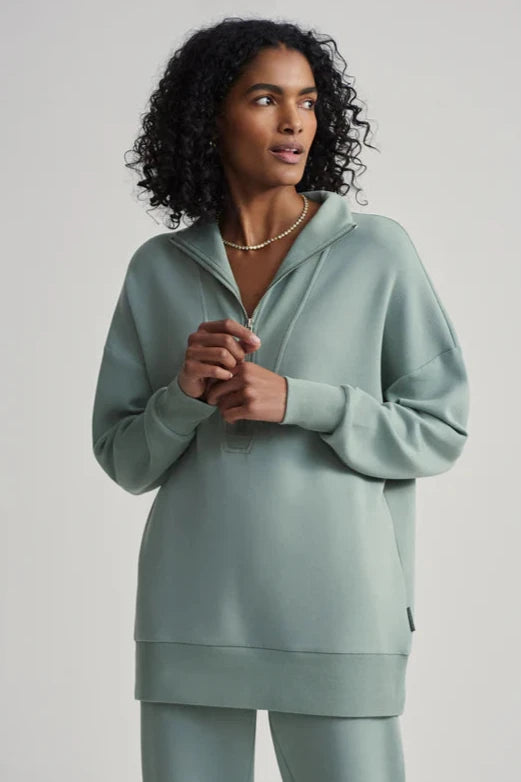 Masie Longline Sweatshirt—Lily Pad