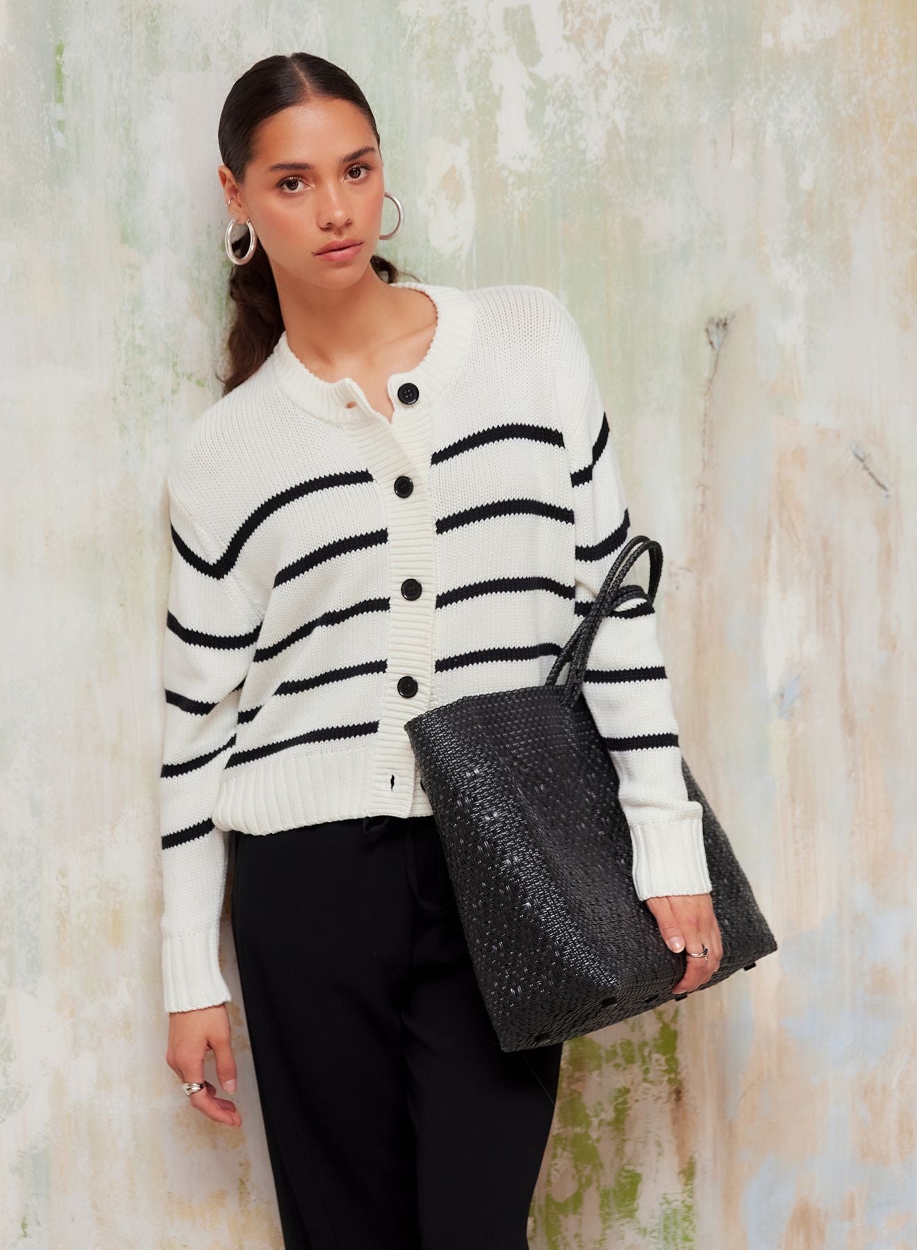 Luca Cardigan Sweater- Stripe