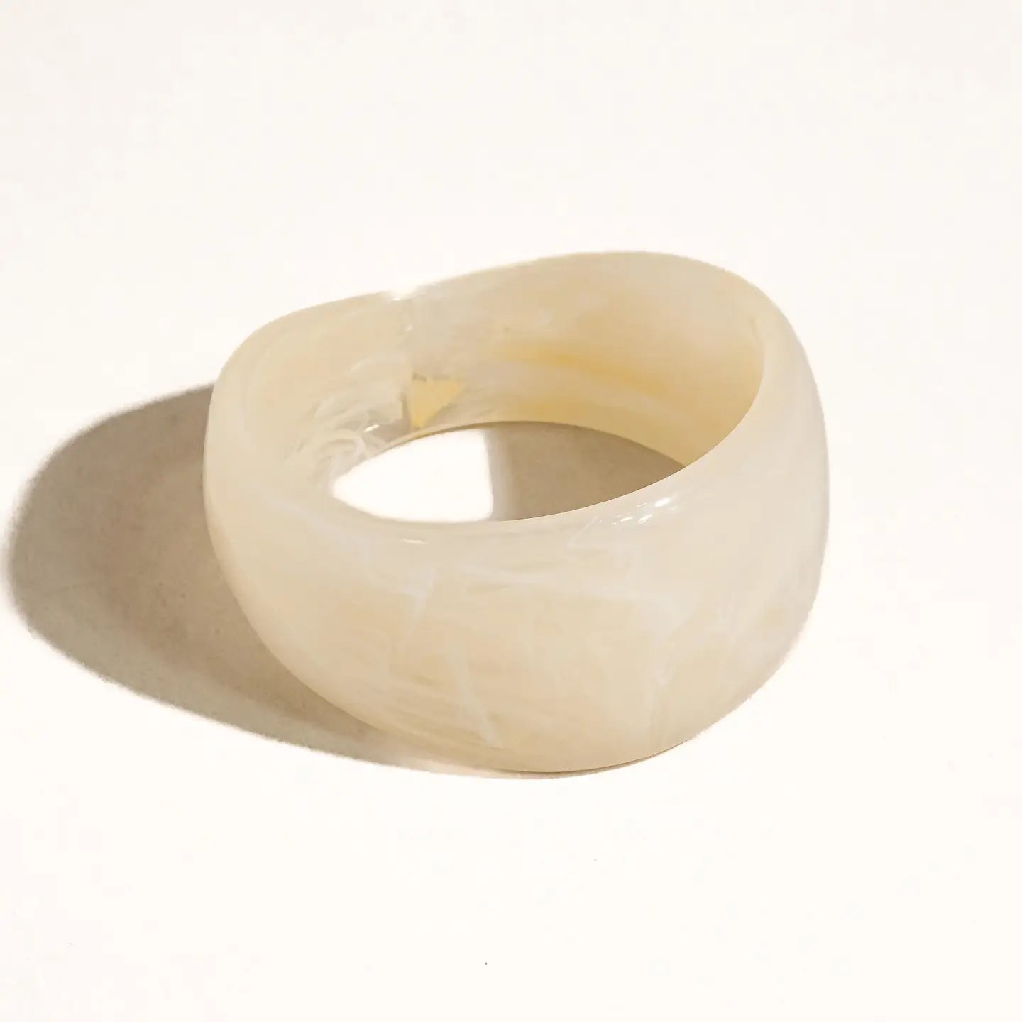 Caelia Statement Resin Bangle- White