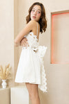 Scallop Cutout Mini Dress—White