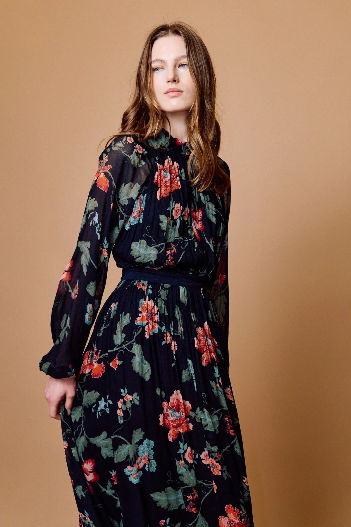 Clea Maxi Dress in Chant Des Fleur Print
