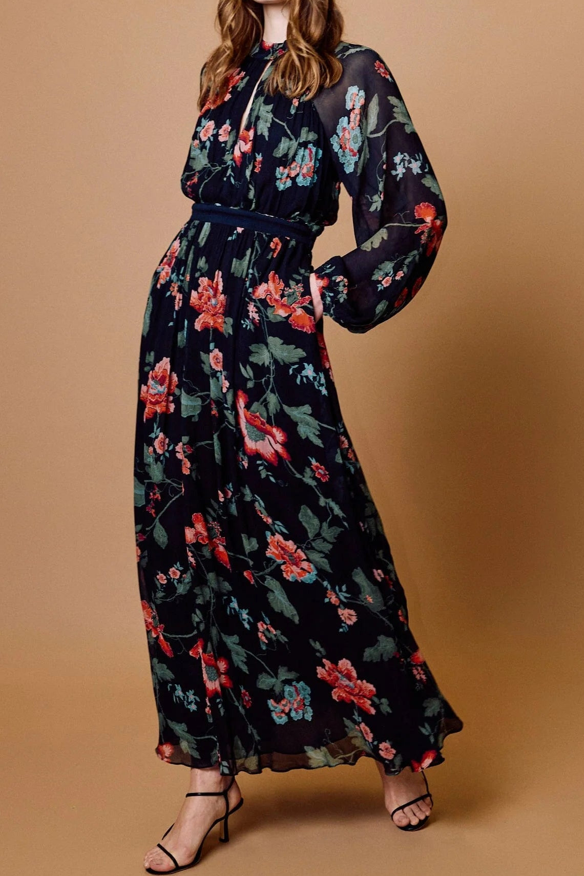 Clea Maxi Dress in Chant Des Fleur Print