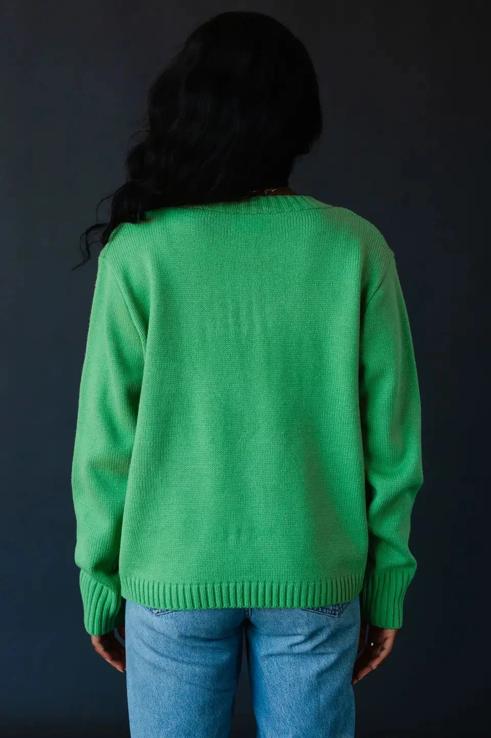 Merry Relaxed FIt Sweater- Bright Green