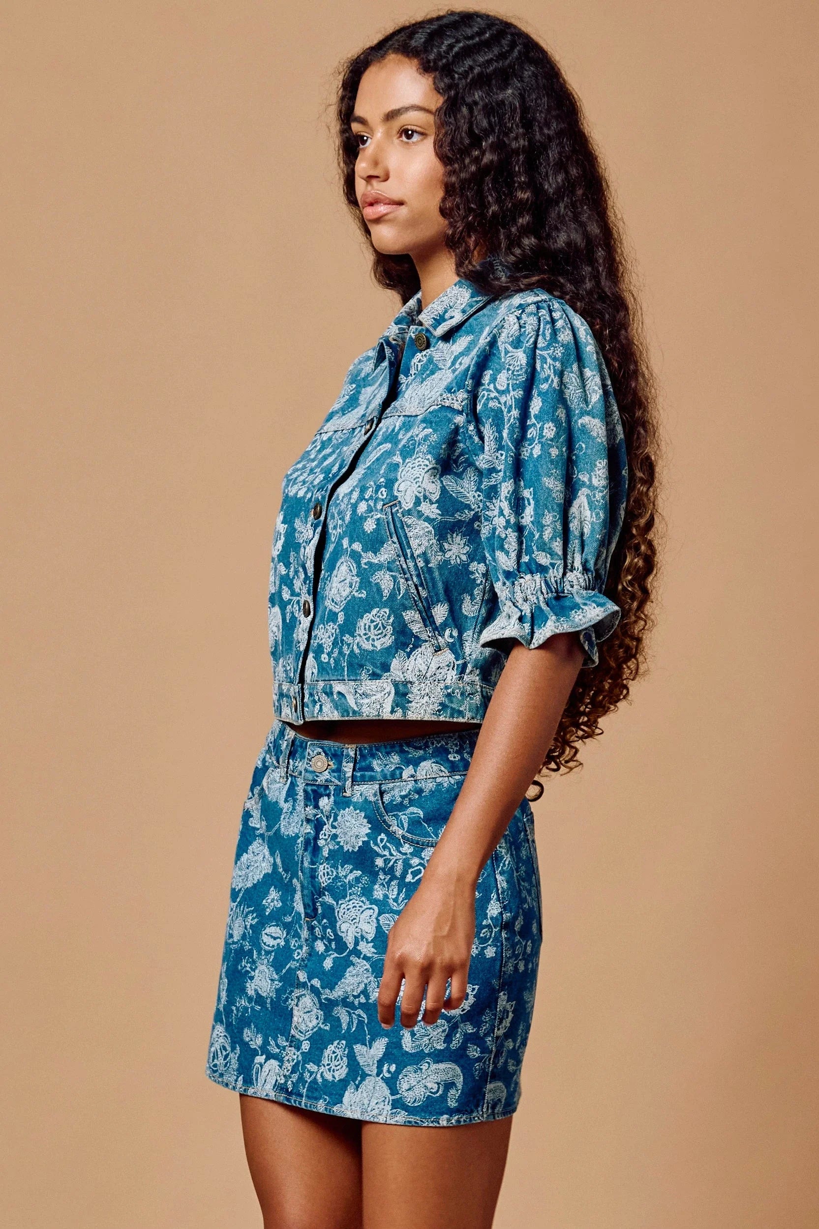 Stevie Mini Skirt in Bois Laser Print