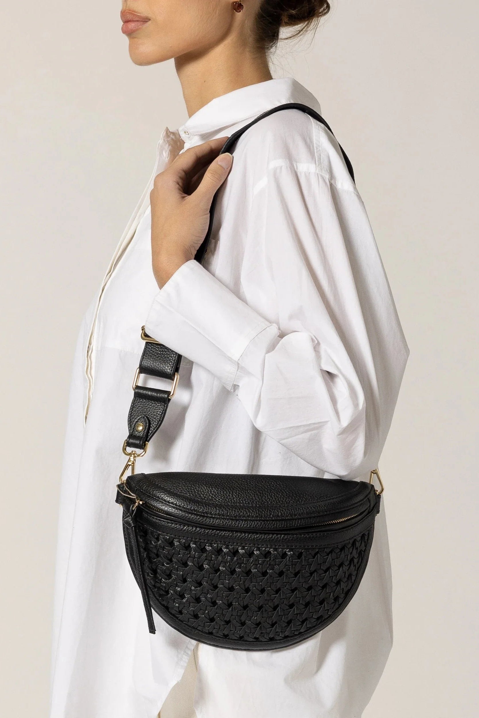 Doris Weave Fanny Pack- Black