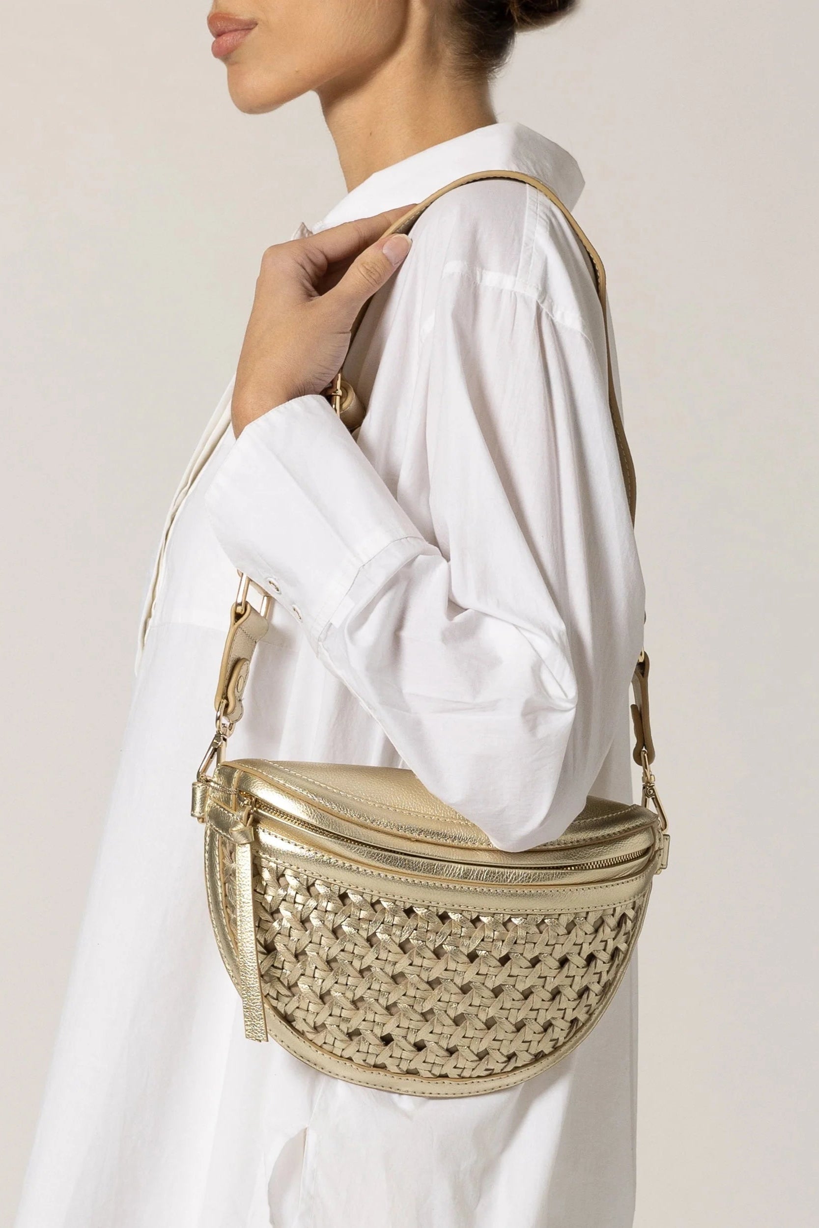 Doris Weave Fanny Pack- Gold