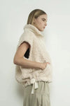 Oversized Faux Fur Vest- Cream