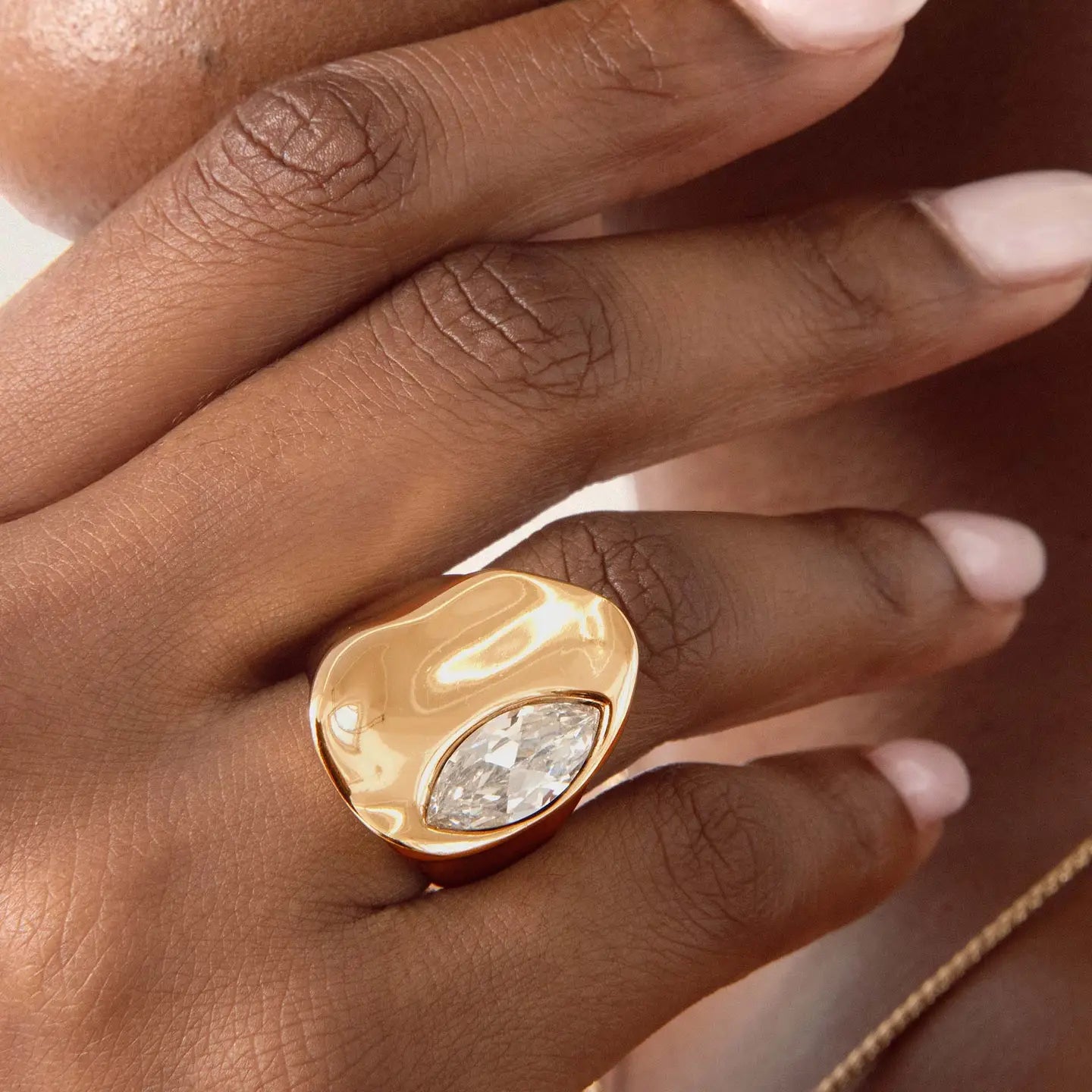 Liquid Crystal Statement Ring- Size 7