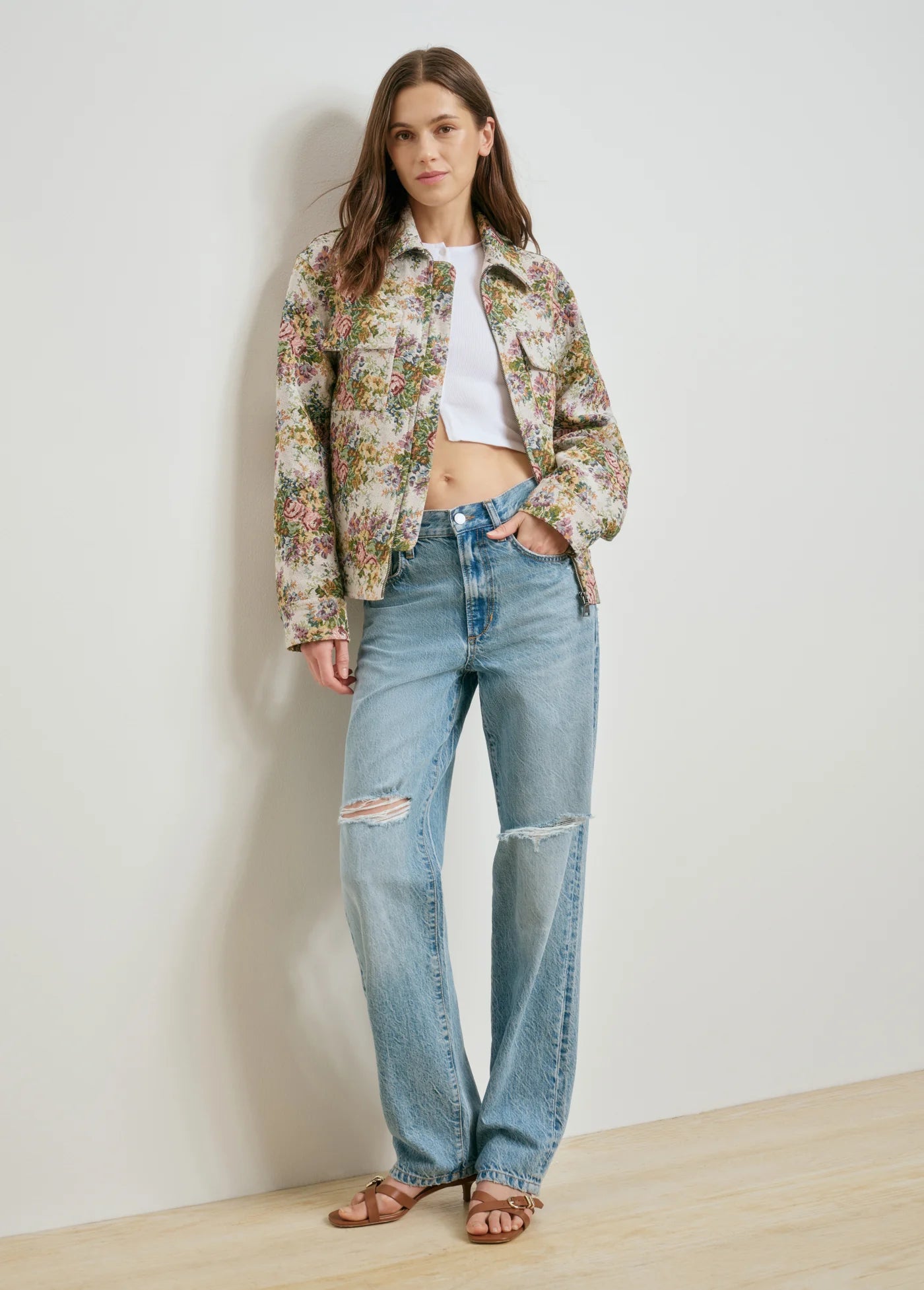 The Birdie Jacket- Floral Jacquard