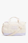 Canvas Duffle Bag- Natural/Purple