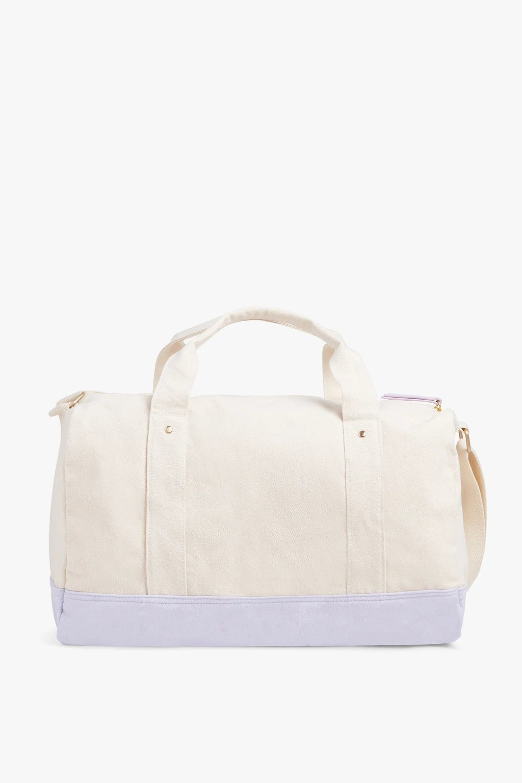 Canvas Duffle Bag- Natural/Purple