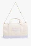 Canvas Duffle Bag- Natural/Purple