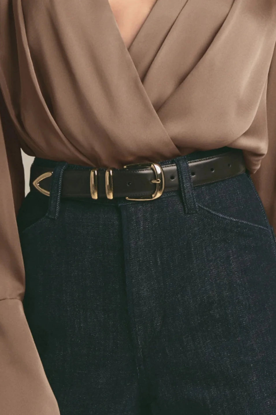 The Jordan Belt- Dark Brown/Gold