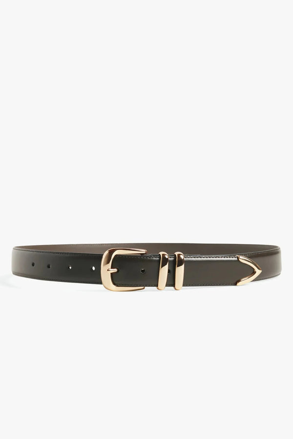 The Jordan Belt- Dark Brown/Gold