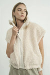 Oversized Faux Fur Vest- Cream