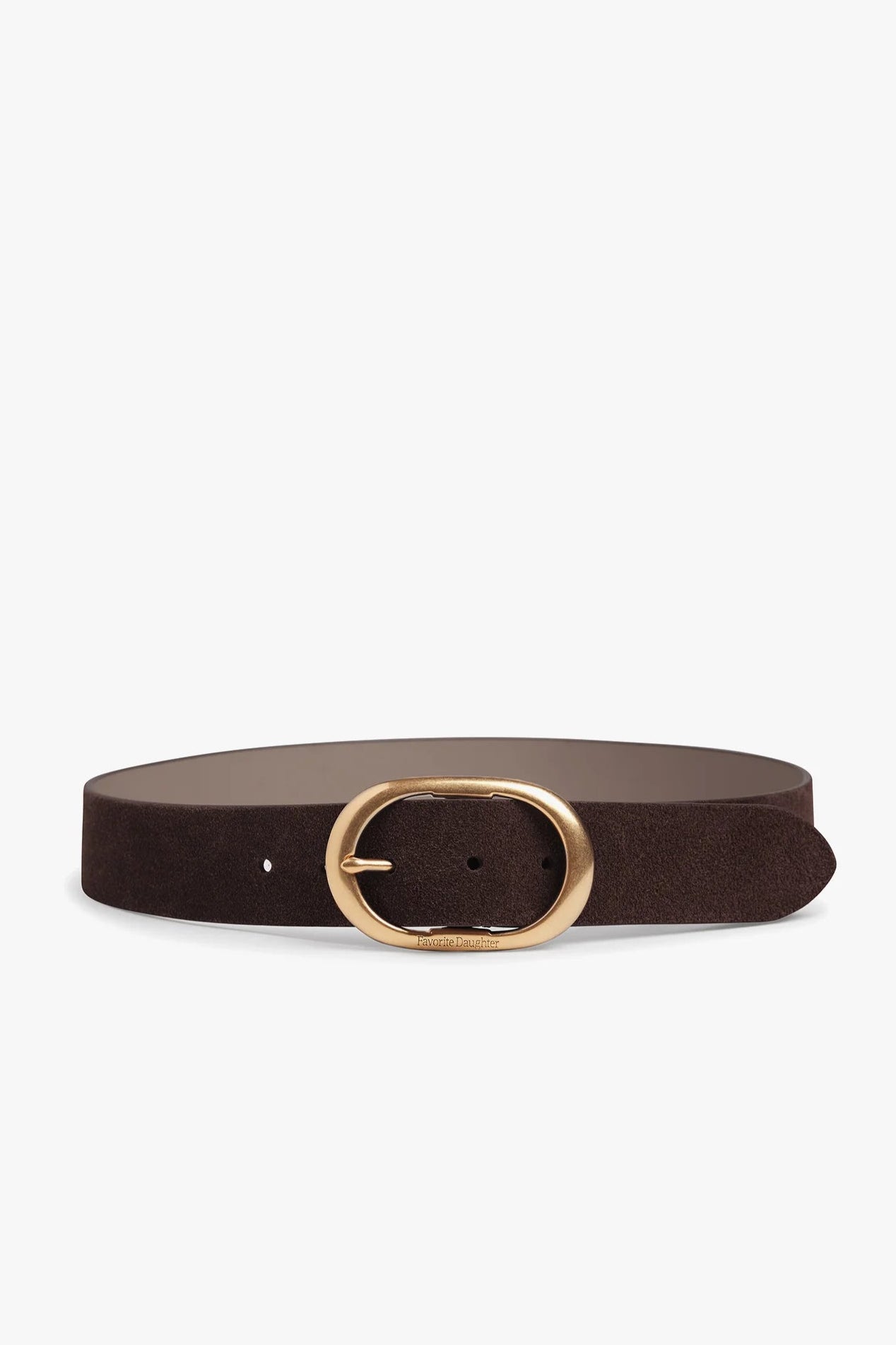 The Suede Jean Belt- Chocolate/Antique