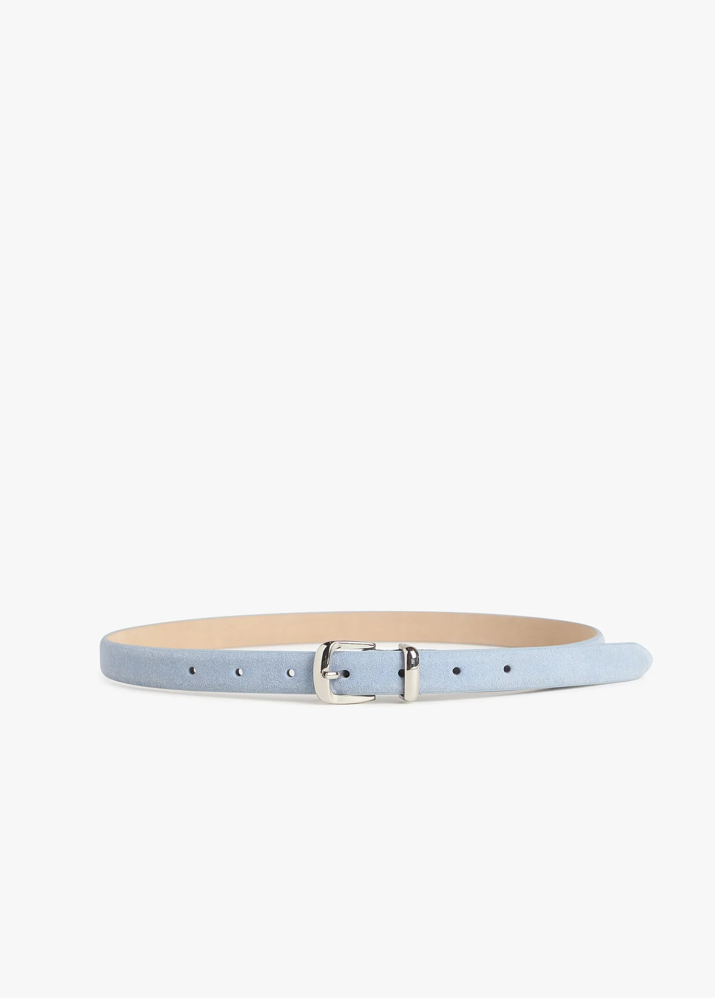 The Dottie Belt- Soft Blue/Polished Nickel